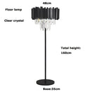 Axyaa Art Deco Crystal Marble Led Floor Lamp in Golden Black Stainless Steel
