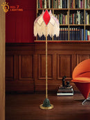 Axyaa Vintage Copper Tassels Floor Lamp LED E27 Gold Lustre for Living Room Bedroom