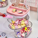 Axyaa Kids Hair Accessories Storage Box: Cute Transparent Organizer for Dressing Table