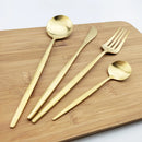 Axyaa Matte Stainless Steel Teaspoon Set for Dessert, Coffee, Ice Cream - 6 Pcs