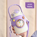 Axyaa Kids Straw Water Bottle: Large Capacity Plastic Water Cup for Girls