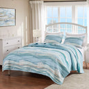 Axyaa Maui Coastal Embroidered Quilt Set, Full/Queen, 3-Piece