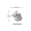 Axyaa White Ceramic Irregular Flower Vase, Hand-made Ornaments for Floral Arrangements