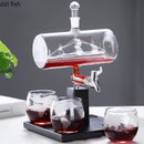 Axya Sailboat Glass Decanter Whisky Bottle Set Barware Wine Dispenser Kitchen Bar Tools