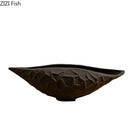 Axyaa Ceramic Floral Vase Porcelain Decoration Crafts Black Relief Modern Decor