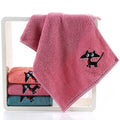 Axyaa Kids Bamboo Towels Set with Cat Embroidery for Home, Hotel, and Travel