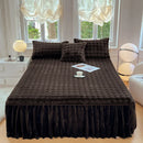 Axyaa Imitation Rabbit Velvet Fleece Bed Skirt - Winter Warm Mattress Cover