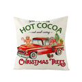 Axyaa Christmas Gingerbread Car Tree Print Pillowcase for Festive Home Decor
