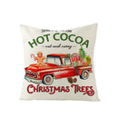 Axyaa Christmas Gingerbread Car Tree Print Pillowcase for Festive Home Decor