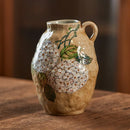Axyaa Retro Sunflower Earthenware Vase, Japanese Style, Living Room Flower Arrangement