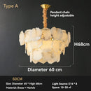 Axyaa Marble Led Chandelier: Nordic Round Pendant Light for Living Room, Restaurant, & Bedroom