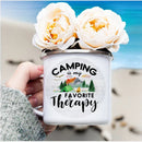 Axyaa Mountain Handle Camping Mug - Adventure Begin Enamel Cup for Camper Lovers