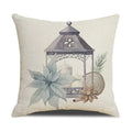 Axyaa Christmas Birds Pillowcase 45X45cm Linen Cushion Cover for Sofa