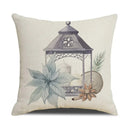 Axyaa Christmas Birds Pillowcase 45X45cm Linen Cushion Cover for Sofa