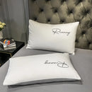 Axyaa Embroidered Bedding Set King Size Duvet Cover Set Skin Friendly Blanket Cover