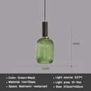 Axyaa Vintage Lantern Chandelier Striped Glass Pendant Lamp for Dining Room