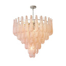 Axyaa Glass Leaf Chandelier for Kitchen Island and Dining Room, French Style Glass Shade