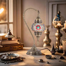 Mosaic Swan Table Lamp by Axyaa: Vintage Art Deco Handcrafted Glass Bed Light