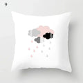 Axyaa Cloud Moon Star Pattern Pillowcase White Grey Letters Printed Home Decor