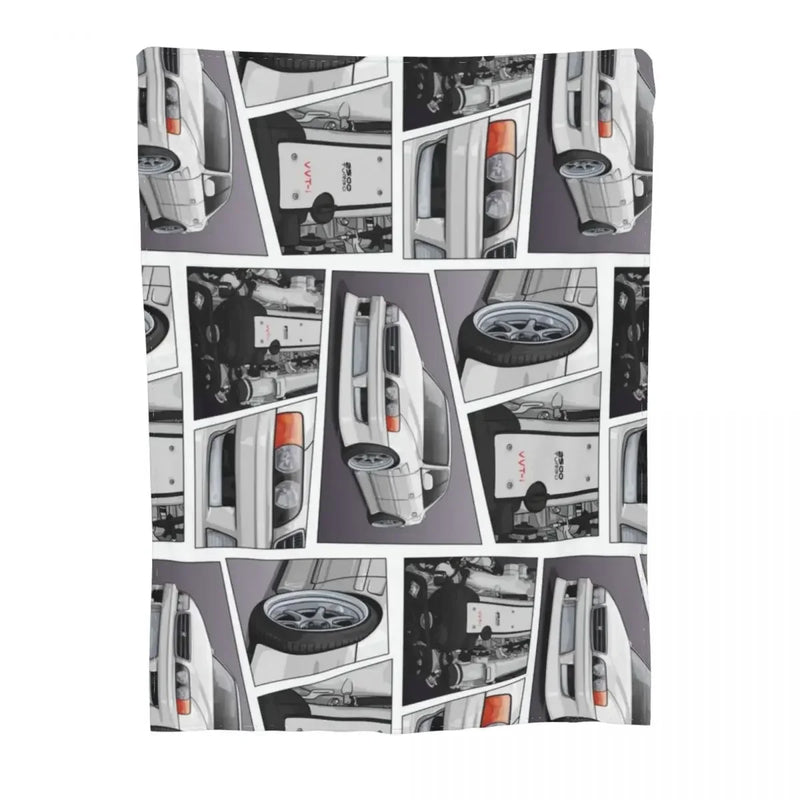 Axyaa Chaser JZX100 x 1JZ Engine Throw Blanket for Stylish Winter Decor