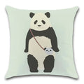 Axyaa Panda Cartoon Cushion Cover – 45x45cm Polyester Throw Pillowcase for Home Decor