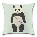 Axyaa Panda Cartoon Cushion Cover – 45x45cm Polyester Throw Pillowcase for Home Decor