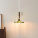 Axyaa Nordic LED Pendant Lights Glass Walnut Copper Hanging Lamp