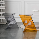 Axyaa Acrylic Geometric Design Side Table for Living Room, Sofa, Bedroom - Modern Minimalist Style