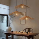 Axyaa Rattan Chandelier: Japanese Style Hanging Lamp for Dining, Hotel, Loft