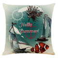 Axyaa Sailing Boat Linen Pillowcase - 45*45cm
