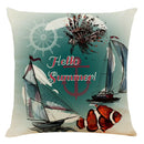 Axyaa Sailing Boat Linen Pillowcase - 45*45cm