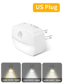 Axyaa Motion Sensor LED Night Light 3 Color Temperature Infrared Induction Emergency Lamp