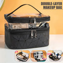 Axyaa Doublelayer Waterproof PVC Makeup Bag - Travel-friendly Portable Washbag