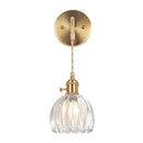 Axyaa Retro Floral Glass Wall Lamp, Modern Bedside LED Sconce