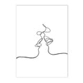 Axyaa Couple Love Kiss Line Drawing Canvas Painting Nordic Living Room Decor