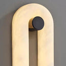 Axyaa Natural Marble Wall Lamp, Elegant LED Brass Wall Light for Living Room Bedroom