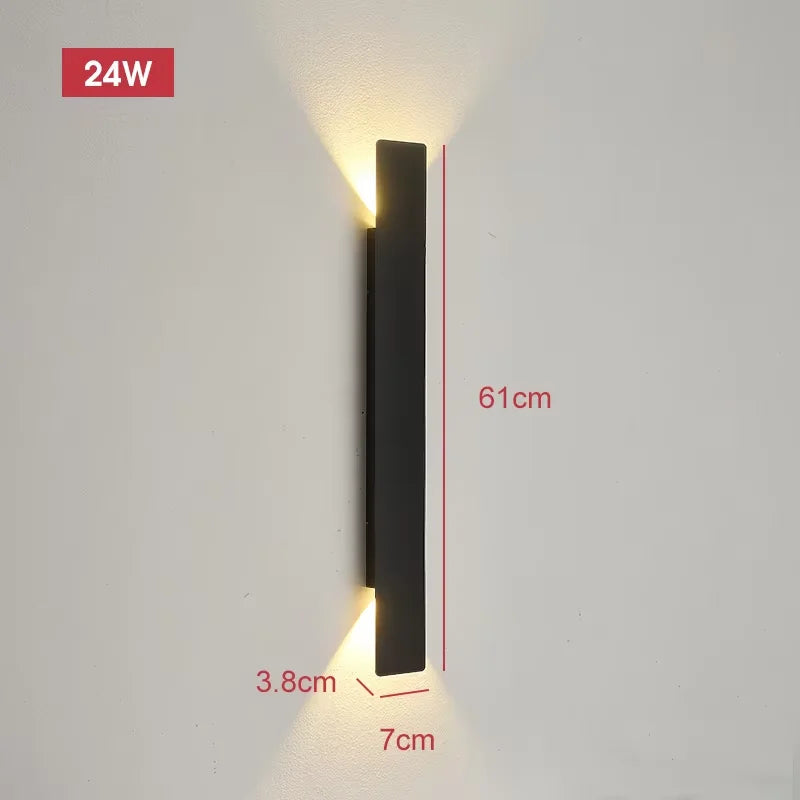 Axyaa 18W LED Waterproof Black Wall Lamp for Bedroom and Outdoor Lighting