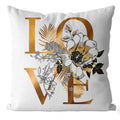 Axyaa Ginkgo Print Cushion Cover - Square Pillowcase for Home Decor