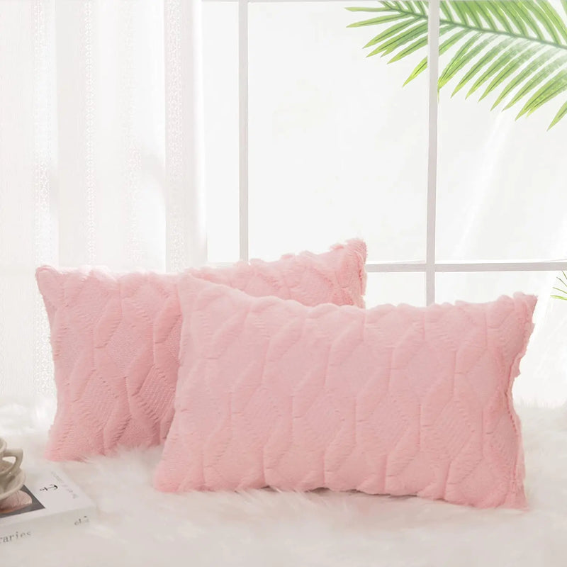 Axyaa Soft Plush Rectangular Pillow Cover 30x50 - Home Decor Cushion Cover