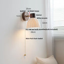 Axyaa Ceramic LED Wall Lights Wood Base Copper Rotate Bedside Lamp Sconce