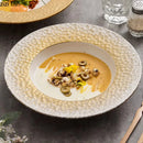 Axyaa White Gold Ceramic Plate Set - Molecular Cuisine Tableware