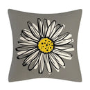 Axyaa Modern Daisy Grey Pillow Covers for Couch and Bed