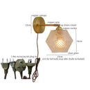 Axyaa Octagonal Glass LED Wall Lamp for Bedroom, Living Room, Stair, Bathroom, Pull Chain Switch