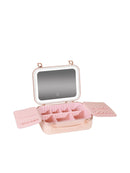 Axyaa Rechargeable Makeup Case with Adjustable Lighting - Portable Vanity Storage