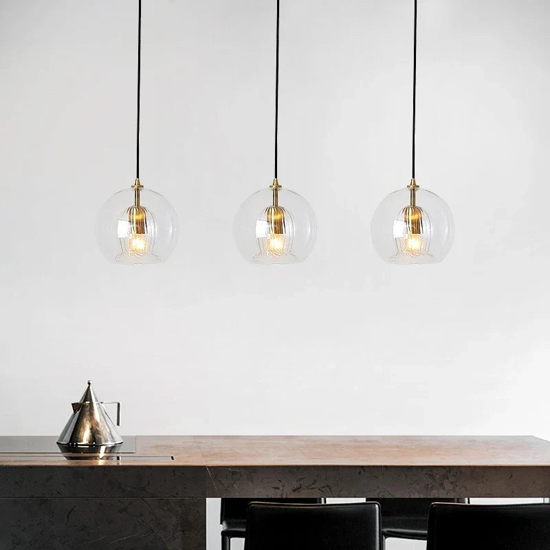 Axyaa Jellyfish Glass Pendant Light - Nordic Designer Double-Layer Chandelier for Bar, Restaurant, Bedroom