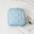 Axyaa Plaid Bow Mini Cosmetic Bag - Compact Travel Jewelry Storage Bag