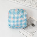 Axyaa Plaid Bow Mini Cosmetic Bag - Compact Travel Jewelry Storage Bag
