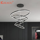 Axyaa Black LED Rings Circle Pendant Lamp for Modern Ceiling Lighting