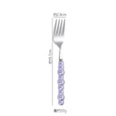Axyaa Pearl Byen Ceramic Handle Cutlery Spoon Fork Set