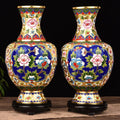 Axyaa Cloisonné Vases: Handmade Enamel Floral Decor Antique Chinese Porcelain Collectibles
